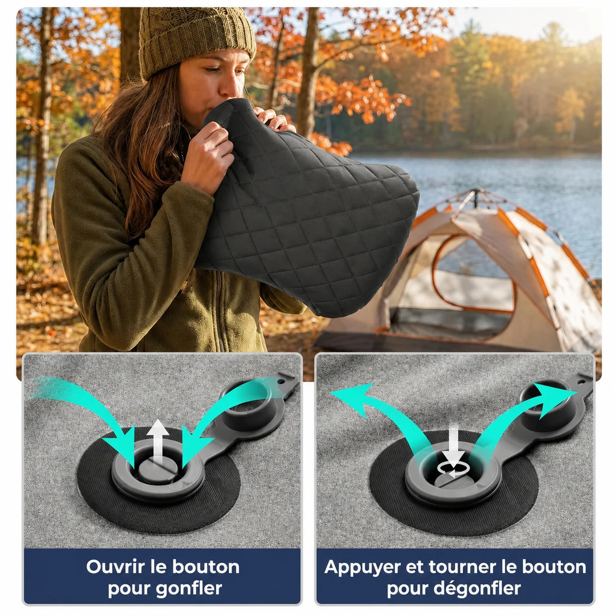 Oreiller de camping ultraléger