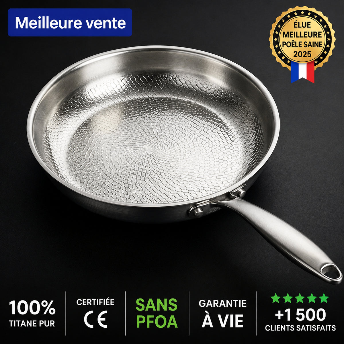 Poêle 100% Titane Pur — Pour Une Cuisine Sans Toxines