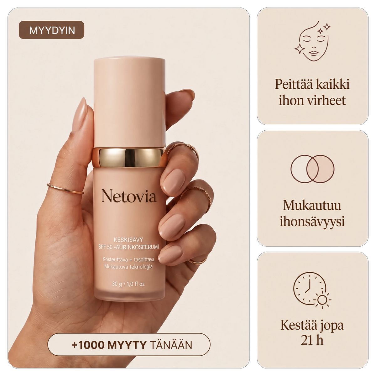 Nuorentava mukautuva meikkivoide