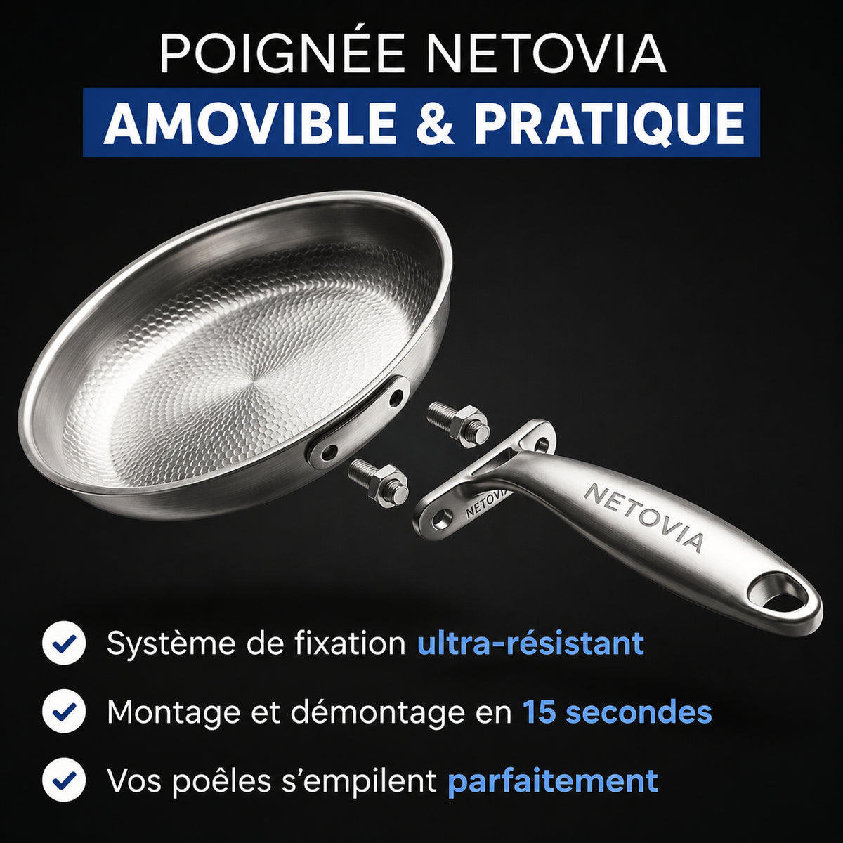 Poêle 100% Titane Pur — Pour Une Cuisine Sans Toxines