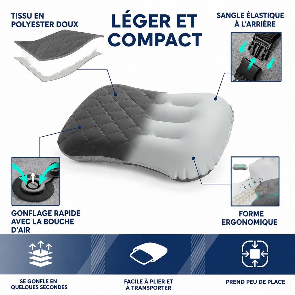 Oreiller de camping ultraléger