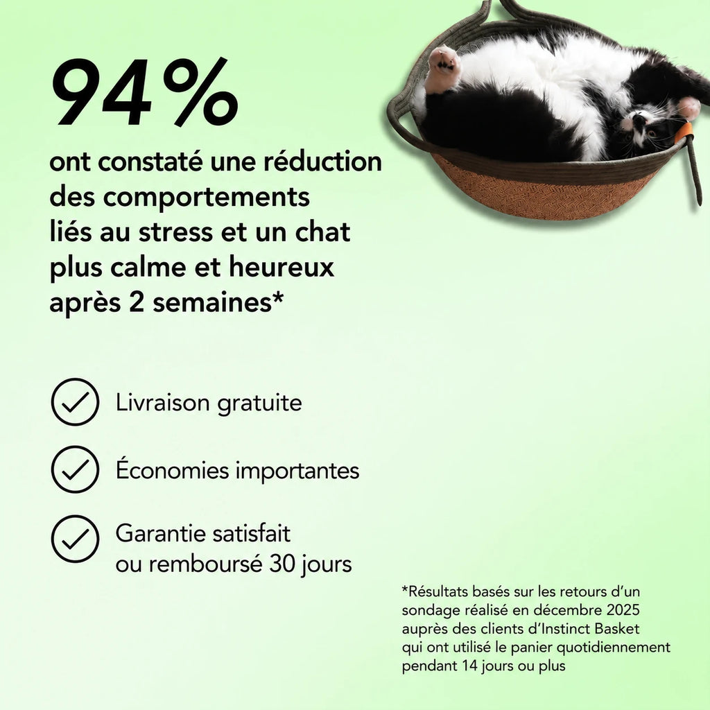 Instinct Basket | Découvrez le premier territoire naturel pour chats d'intérieur validé par la recherche
